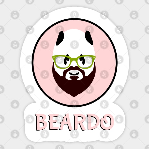 Beardo Panda with a Beard Sticker by mailboxdisco